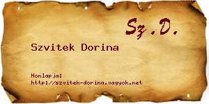 Szvitek Dorina névjegykártya