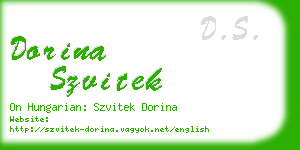 dorina szvitek business card